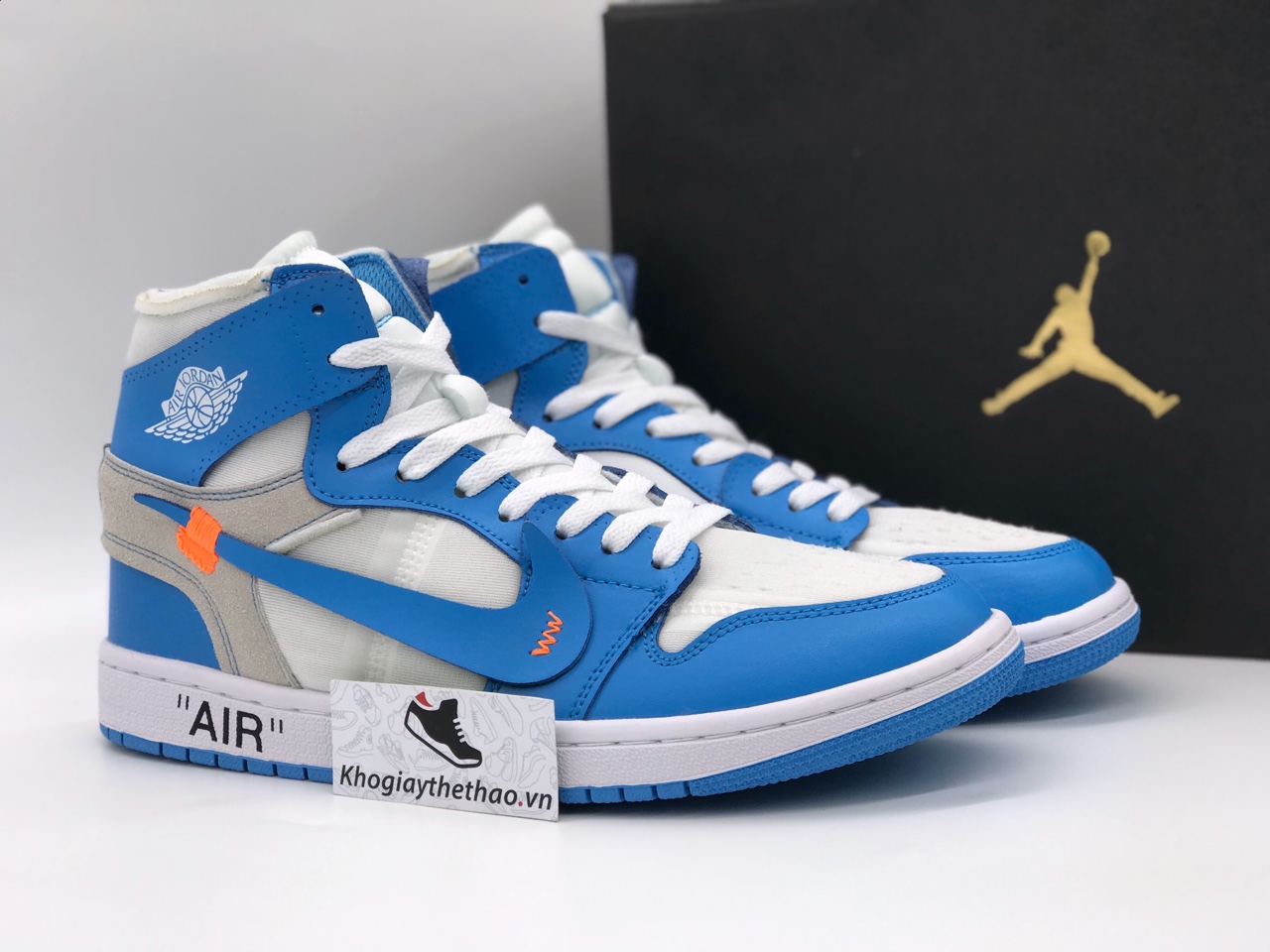 Nike Air Jordan 1 Blue Off White chuẩn 