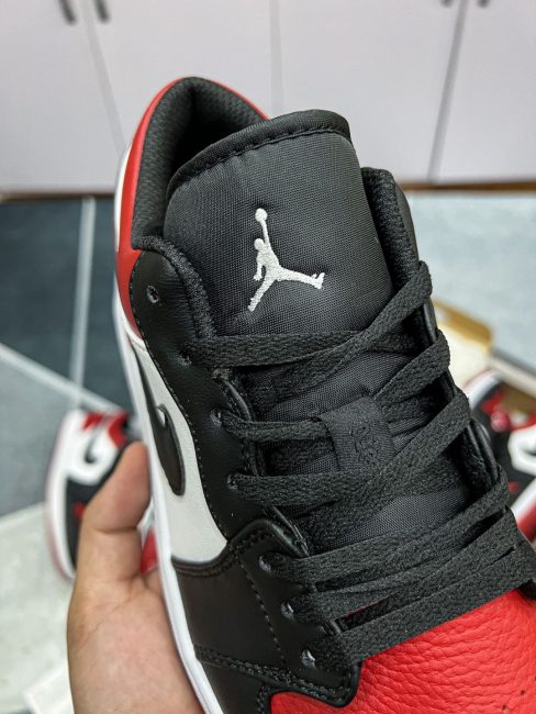 GiÃ y Nike Air Jordan 1 Low â€˜Bred Toeâ€™ rep 1:1